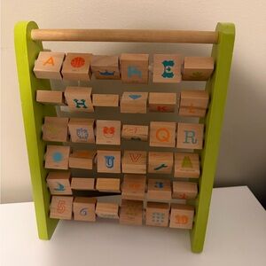Montessori Wooden Alphabet and Number Abacus for Kids